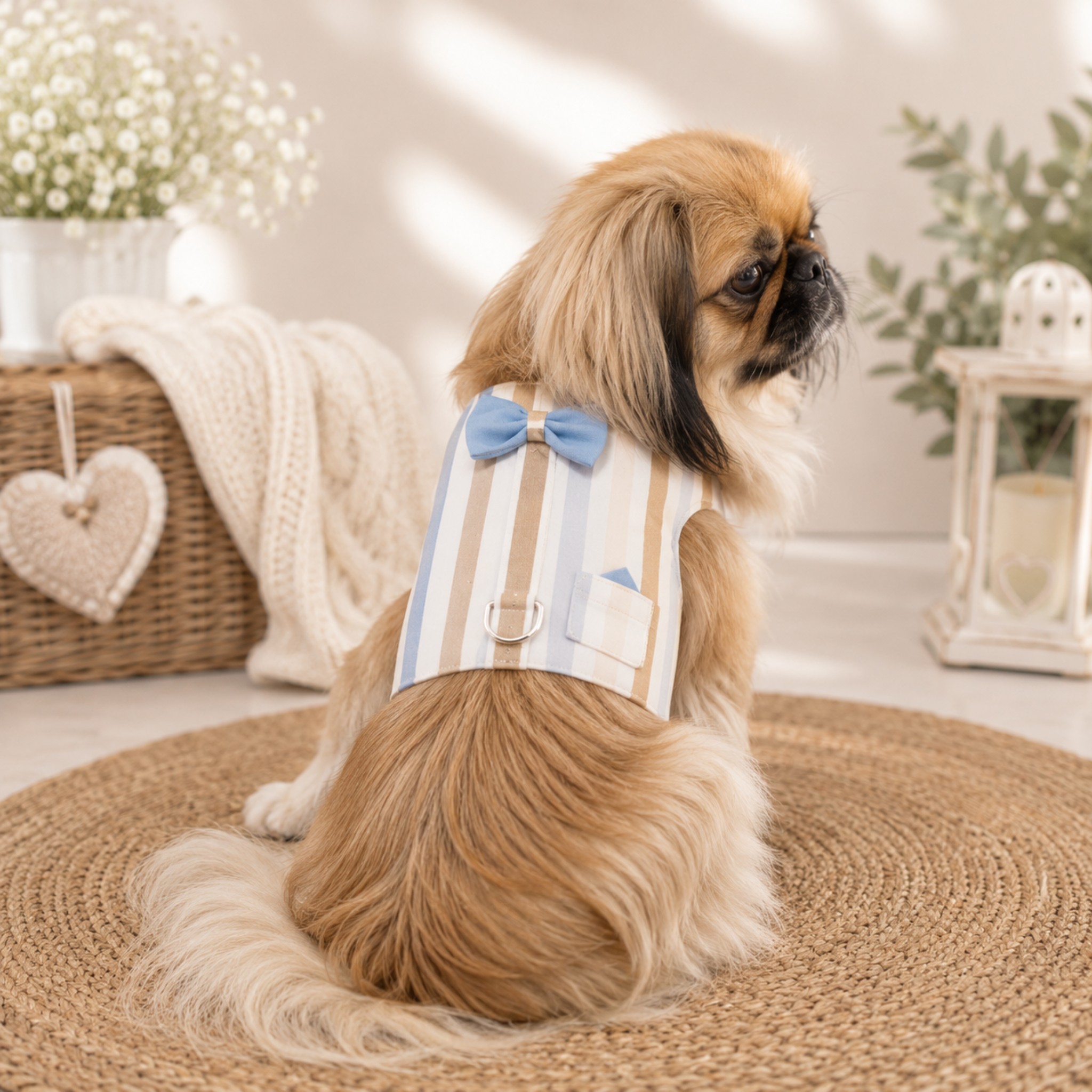 Pettorina Elegante Saint-Tropez per Cani con Papillon